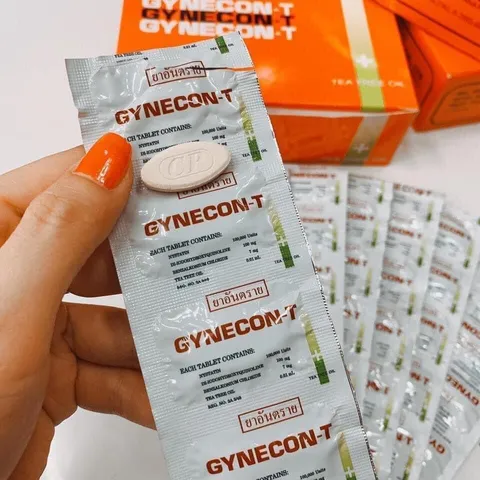 Viên đặt phụ khoa Gynecon Thái Lan - Hỗ trợ kháng nấm, sạch cổ tử cung, se khít âm đạo - Hộp 20 vỉ x5 viên