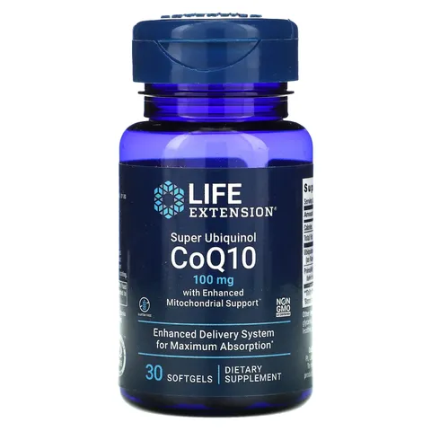 Viên uống hỗ trợ tim mạch Life Extension Super Ubiquinol CoQ10 100mg của Mỹ - Cải thiện sức khỏe tim mạch, không gluten, không biến đổi gen