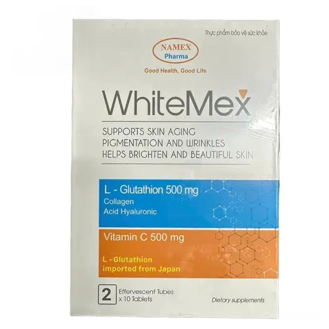 Viên Sủi Trắng Da WhiteMex - Hỗ Trợ Trẻ Hóa Da, Mờ Thâm Nám với L-Glutathione, Vitamin C, Collagen, Dễ Dùng