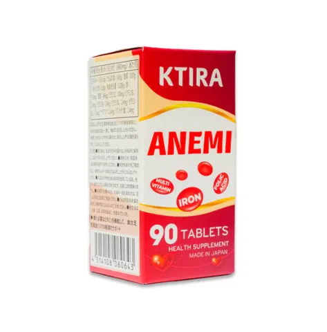 Viên Uống Bổ Sung Sắt Bổ Máu Anemi Ktira Nhật Bản 90 Viên - Tăng Cường Sức Khỏe, Hỗ Trợ Thiếu Sắt, Dinh Dưỡng Thiết Yếu