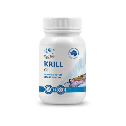 Viên uống dầu nhuyễn thể Deep Blue Health Krill Oil - Hỗ trợ Omega 3, DHA, EPA cho sức khỏe tim mạch và miễn dịch - 60 viên dễ uống