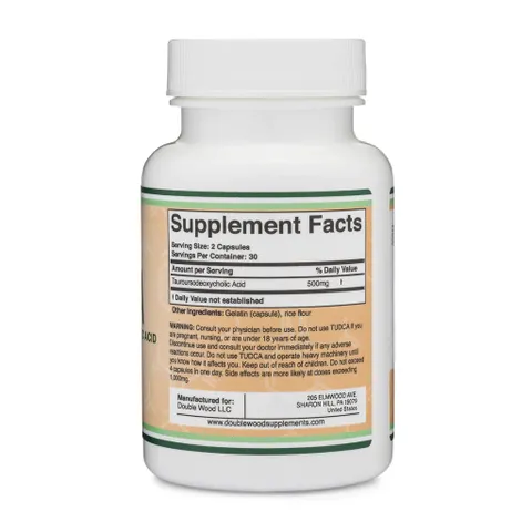 Viên uống hỗ trợ bảo vệ gan Tudca 500mg Double Wood - Bảo vệ tế bào gan, tăng cường sức khỏe, giúp thải độc hiệu quả, Mỹ.