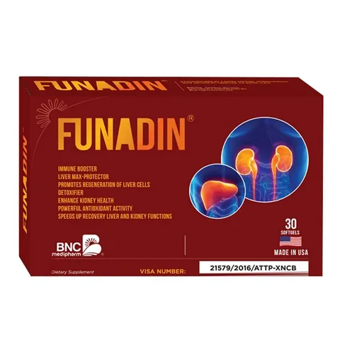 Viên Uống Hỗ Trợ Bổ Gan Funadin - Tăng Cường Chức Năng Gan, Đào Thải Độc Tố, Bổ Sung Kháng Đề Kháng - Viên Nang Dễ Uống