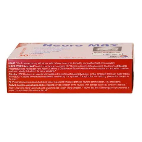 Viên uống bổ não Super Power Neuro Max - Tăng cường trí nhớ, tập trung và giảm stress - Hỗ trợ sức khỏe não bộ 30 viên