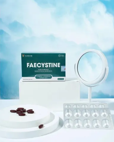 Viên Uống Hỗ Trợ Dưỡng Trắng Da Faecystine - Giảm Thâm, Mụn, Nguyên Liệu Tự Nhiên, Vitamin C, Collagen, Hộp 60 Viên