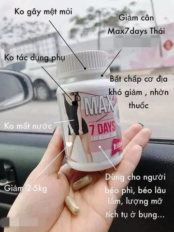 Viên uống giảm cân Max 7 Days Thái Lan - Giảm mỡ thừa, tăng cường trao đổi chất, hỗ trợ kiểm soát cân nặng, an toàn và hiệu quả