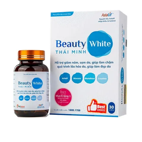 Viên Uống Hỗ Trợ Làm Đẹp Da Beauty White Thái Minh - Giảm Sạm Nám, Chậm Quá Trình Lão Hóa Da, 30 Viên Hộp
