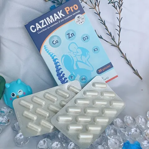 Viên uống hỗ trợ xương khớp Cazimak Pro - Bổ sung Canxi, Vitamin D3, K2 cho sức khỏe xương khớp người lớn và trẻ em