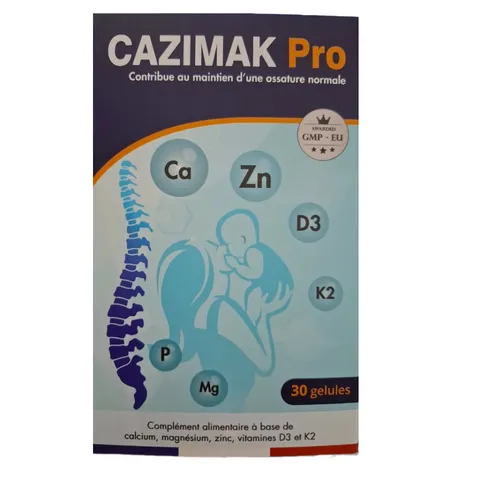 Viên uống hỗ trợ xương khớp Cazimak Pro - Bổ sung Canxi, Vitamin D3, K2 cho sức khỏe xương khớp người lớn và trẻ em