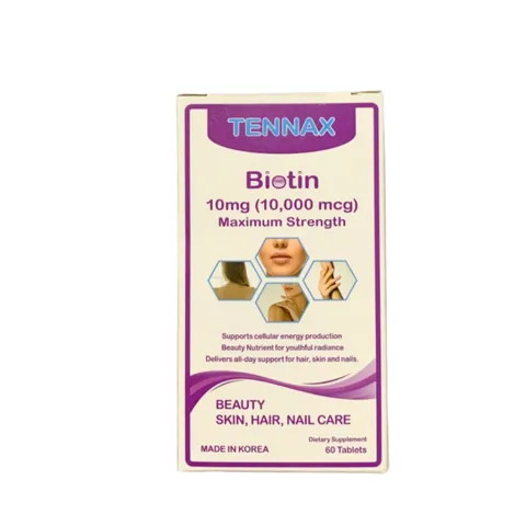 Viên uống Tennax Biotin 10mg - Bổ sung Biotin hỗ trợ mọc tóc, chắc khỏe móng, làm đẹp da - Hộp 60 viên chất lượng cao