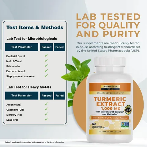 Viên uống tinh chất nghệ Nature's Lab Turmeric Curcumin C3 1000mg - Hỗ trợ tiêu hóa, kháng viêm, tăng sức đề kháng, chống oxy hóa, đẹp da.