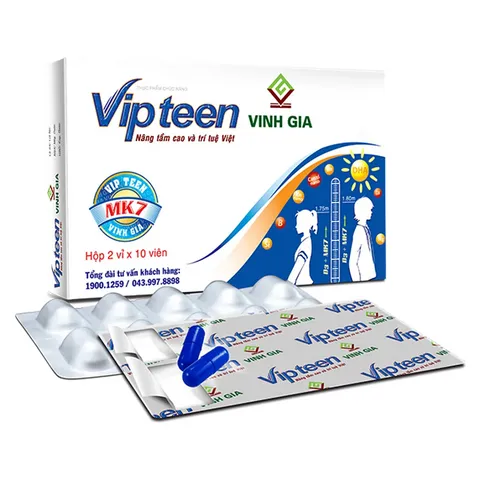 Viên Uống Vipteen Vinh Gia Tăng Chiều Cao và Phát Triển Trí Tuệ - Hỗ Trợ Còi Xương Cho Trẻ Em và Thanh Thiếu Niên