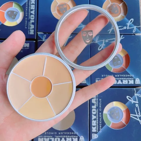 Bảng Che Khuyết Điểm Kryolan Concealer Circle - 6 Ô Màu, Chất Lượng Chuyên Nghiệp, Che Phủ Vùng Thâm & Mụn, Lớp Nền Mịn Màu Tự Nhiên