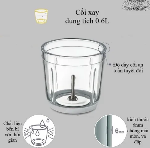 Cối Máy Xay Thủy Tinh Mini Cầm Tay Seka Đa Năng - Tiện Lợi Cho Gia Đình, Dùng Để Xay Thịt, Trái Cây, Rau Củ, Dễ Dàng Vệ Sinh