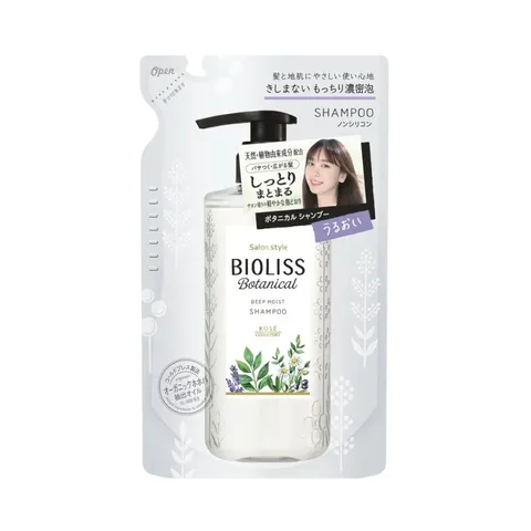 Dầu Gội Xả Dưỡng Ẩm Phục Hồi Kose Bioliss Deep Moist 340ml - Chiết Xuất Thực Vật, Mềm Mượt, Tóc Bóng Khỏe