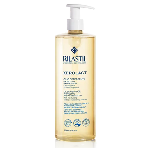 Dầu Tắm Cấp Ẩm Rilastil Xerolact Cleansing Oil 750ml – Giải Pháp Chăm Sóc Da Khô, Nhạy Cảm, Không Kích Ứng