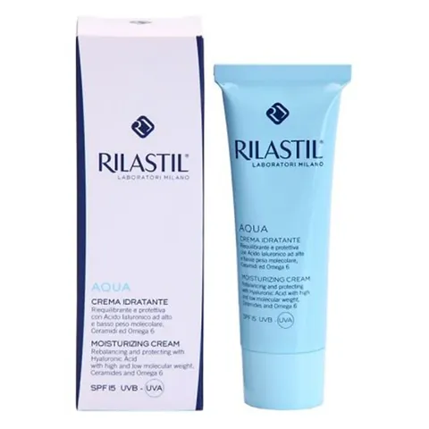 Kem Dưỡng Ẩm Rilastil Aqua SPF 15 - Kem Dưỡng Da Chống Nắng 50ml, Cấp Ẩm Mịn Màng, Bảo Vệ Da Khỏi Tia UV