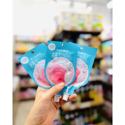 Mặt nạ sủi bọt thải độc Momopuri Fresh Bubble Pack - Làm sạch sâu lỗ chân lông với chiết xuất đào và Lactobacillus, làn da tươi sáng, mềm mịn