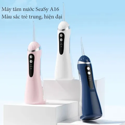 Máy tăm nước cầm tay SeaSy A16 - Thiết kế nhỏ gọn, 3 chế độ áp lực, chăm sóc răng miệng hiệu quả, sạch sẽ và dễ dàng sử dụng tại nhà