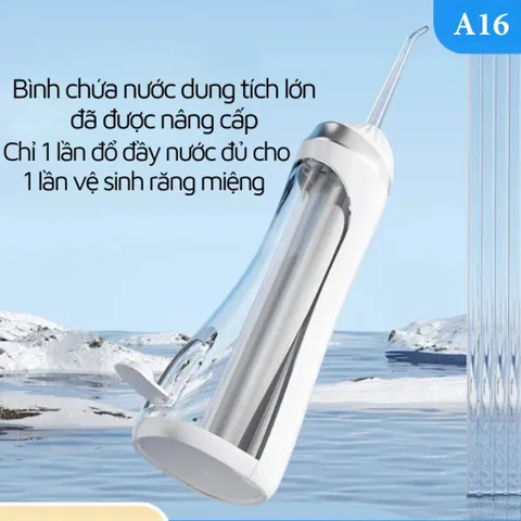 Máy tăm nước cầm tay SeaSy A16 - Thiết kế nhỏ gọn, 3 chế độ áp lực, chăm sóc răng miệng hiệu quả, sạch sẽ và dễ dàng sử dụng tại nhà