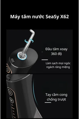 Máy Tăm Nước Cầm Tay SeaSy X62 - 5 Chế Độ Chăm Sóc Răng Miệng Hiện Đại, Thích Hợp Cho Người Niềng Răng và Trẻ Em