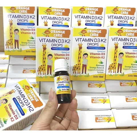 Giọt Vitamin D3 K2 Orange Care - Hỗ trợ hấp thu canxi cho trẻ sơ sinh và người lớn, tăng cường xương răng chắc khỏe