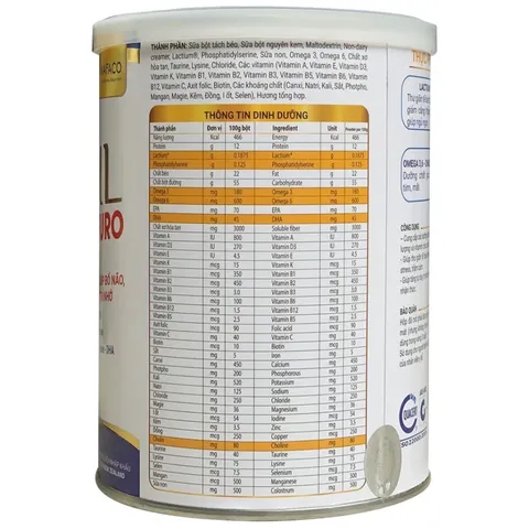 Sữa Bột Dinh Dưỡng Neomil Neuro 400g - Hỗ Trợ Tăng Tư Duy, Cải Thiện Trí Nhớ Cho Trẻ Em Và Người Lớn