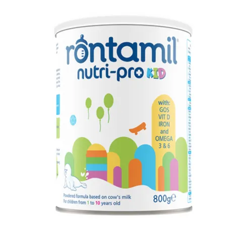 Sữa bột Rontamil Nutri-Pro Kid 800g - Hỗ trợ phát triển trí não cho trẻ từ 1 - 10 tuổi, dinh dưỡng toàn diện, an toàn cho bé