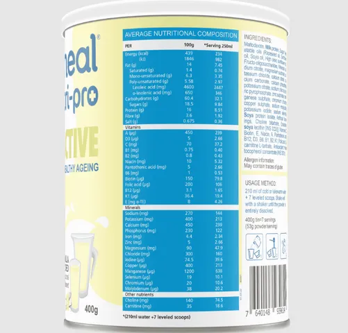 Sữa Dinh Dưỡng Rontameal Nutri-Pro Active 400g - Hỗ Trợ Phục Hồi Sức Khỏe Người Lớn, Dinh Dưỡng Cân Bằng, Hương Vị Vani Thơm Ngon