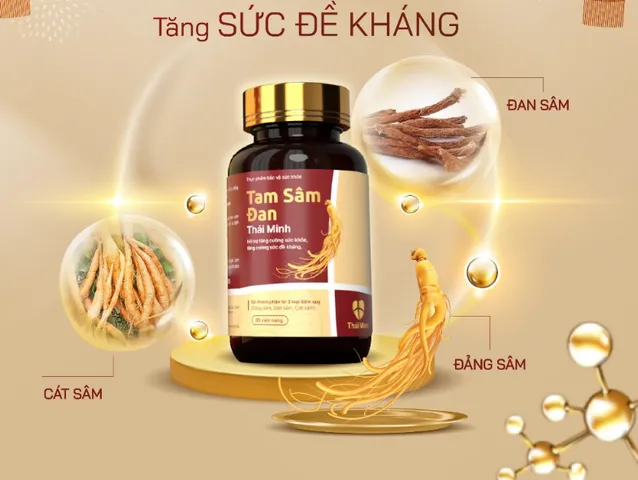 Viên uống Tam Sâm Đan Thái Minh - Tăng cường sức đề kháng tự nhiên cho cơ thể, hộp 30 viên bổ sung miễn dịch khỏe mạnh