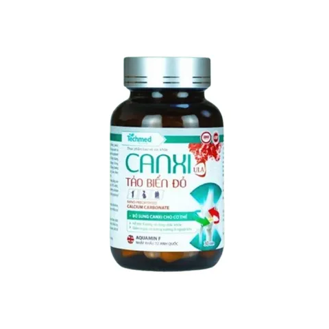 Viên Bổ Sung Canxi ULA Tảo Biển Đỏ Techmed - Hỗ Trợ Xương Khỏe, Dễ Hấp Thu, 30 Viên cho Người Lớn và Trẻ Em