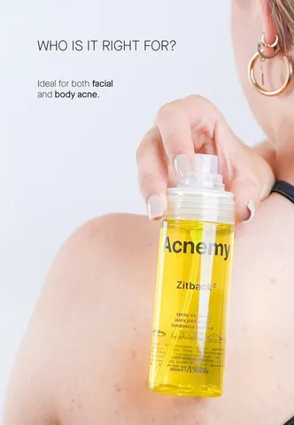 Xịt Hỗ Trợ Cải Thiện Mụn Acnemy Zitback 80ml - Sản Phẩm Chăm Sóc Da Tiện Lợi Giúp Giảm Mụn Lưng, Mụn Ngực, Được Sản Xuất Tại Tây Ban Nha
