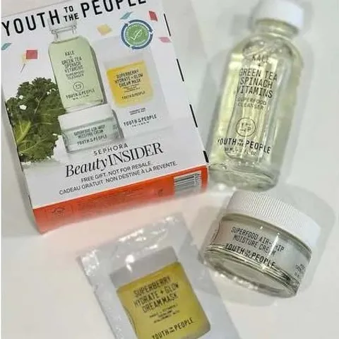 Bộ Dưỡng Da Youth to the People - Set Quà Tặng Chăm Sóc Da Mini Tại Sephora - Sữa Rửa Mặt, Kem Dưỡng, Mặt Nạ Dưỡng Ẩm