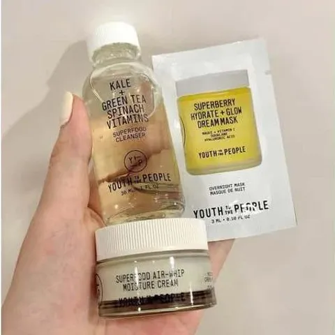 Bộ Dưỡng Da Youth to the People - Set Quà Tặng Chăm Sóc Da Mini Tại Sephora - Sữa Rửa Mặt, Kem Dưỡng, Mặt Nạ Dưỡng Ẩm