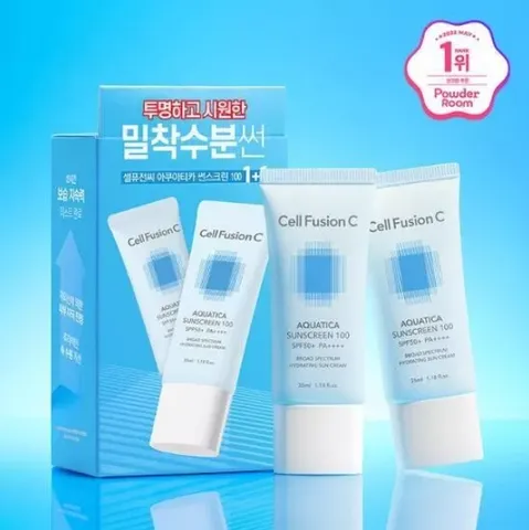 Combo 2 Kem Chống Nắng Cell Fusion C Aquatica SPF50+ PA+++ - Dành Cho Da Khô Nhạy Cảm, Bảo Vệ Da Tối Ưu, Cấp Ẩm Sâu