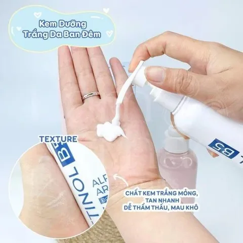 Dưỡng Thể Trắng Da Ban Đêm Pretty Skin Retinol B5 Alpha Arbutin - Đem lại làn da sáng mịn, nâng cao độ đàn hồi và cấp ẩm hiệu quả.