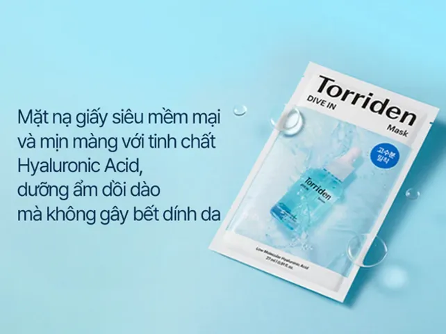 Hộp 10 Miếng Mặt Nạ Cấp Ẩm Torriden DIVE-IN - Mặt Nạ Hyaluronic Acid Dưỡng Ẩm Cho Mọi Loại Da