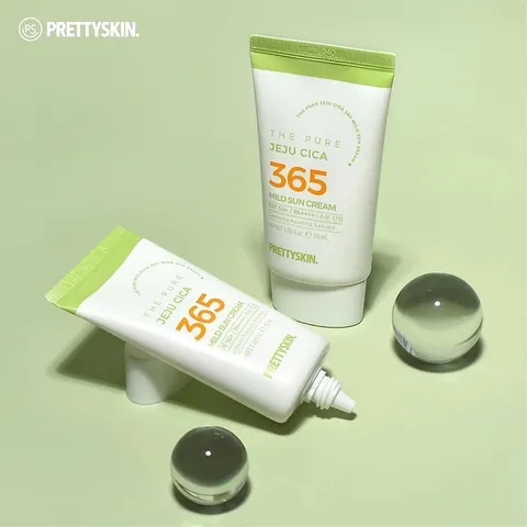Kem Chống Nắng Chiết Xuất Rau Má Pretty Skin The Pure Jeju Cica 365 SPF 50+ - Bảo Vệ Da Nhạy Cảm, Phục Hồi Tổn Thương, Không Dính Rít