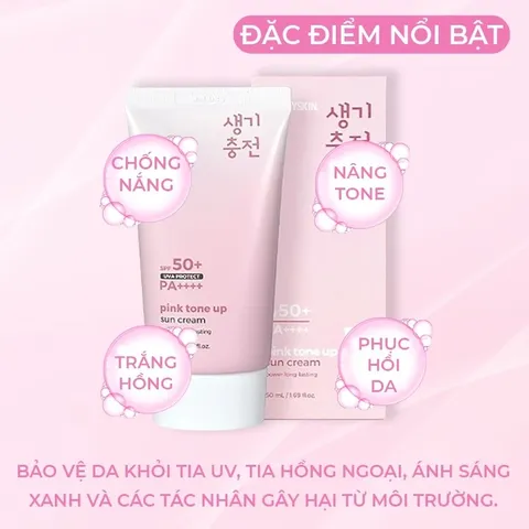 Kem Chống Nắng Nâng Tone Pretty Skin Pink Tone Up Sun Cream SPF 50+/PA++++ - Chống Nắng và Làm Sáng Da Tự Nhiên, Phù Hợp Với Da Nhạy Cảm