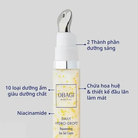 Kem Dưỡng Mắt Obagi Daily Hydro Drops Eye Gel Cream 15ml - Hỗ Trợ Mờ Nếp Nhăn, Dưỡng Ẩm Vùng Da Mắt Nhạy Cảm, Làm Sáng Da