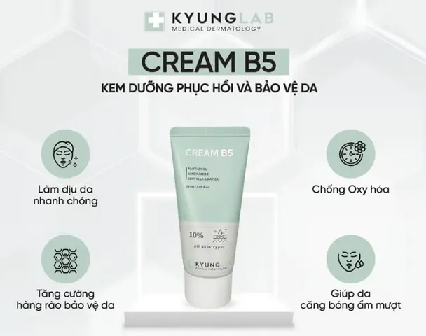 Kem Dưỡng Ẩm B5 10% KyungLab - Phục Hồi, Làm Dịu Da, Dưỡng Ẩm Hiệu Quả, Dung Tích 50ml