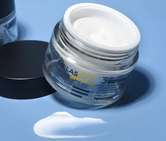 Kem Dưỡng Đêm Prettyskin Melas 2X - Hỗ Trợ Làm Mờ Thâm, Sáng Da, Phục Hồi và Cấp Ẩm Cho Làn Da Tươi Mới 50ml