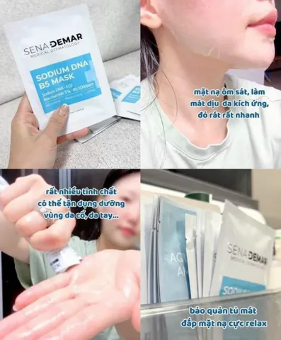 Mặt Nạ Cấp Ẩm Sena Demar Sodium DNA B5 - Cung Cấp Độ Ẩm Sâu và Tái Tạo Da, Phù Hợp Cho Da Khô, Hỗ Trợ Làm Dịu Da Sau Xâm Lấn