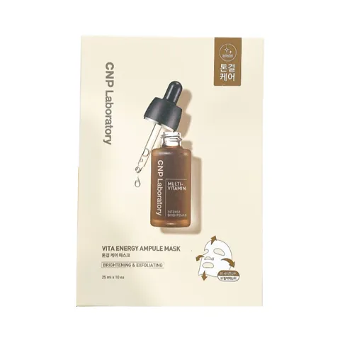 Mặt Nạ Dưỡng Trắng Da CNP Laboratory Vita Energy Ampule Mask - Hộp 10 Miếng Đem Lại Làn Da Tươi Sáng, Đầy Năng Lượng