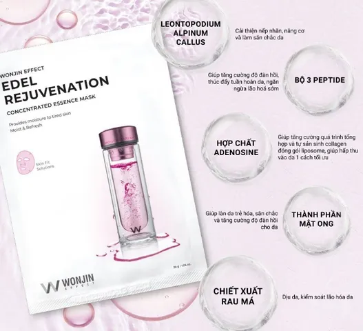 Mặt Nạ Dưỡng Trắng Wonjin Effect Edel Rejuvenation - Giảm Thâm Nám, Phục Hồi Da Khô và Tăng Cường Độ Ẩm cho Làn Da Sáng Mịn