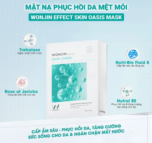 Mặt Nạ Phục Hồi Da Wonjin Effect Skin Oasis - Giảm Kích Ứng, Cấp Ẩm, Phù Hợp Cho Da Nhạy Cảm, Đem Lại Làn Da Mịn Màng Sáng Khỏe