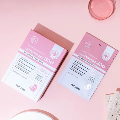 Mặt nạ Pretty Skin Glutathione 350 - Dưỡng trắng, làm đều màu da, cấp ẩm, chống lão hóa, phù hợp mọi loại da