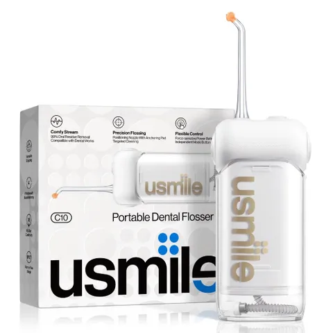 Máy Tăm Nước Sóng Siêu Âm Usmile C10 - Thiết Bị Chăm Sóc Răng Miệng Độc Đáo, Pin Sạc Tiện Lợi, 4 Chế Độ Làm Sạch Linh Hoạt
