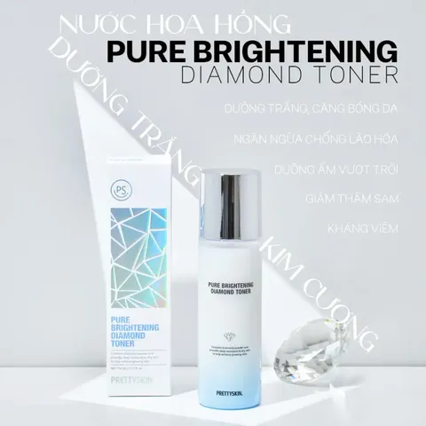 Nước Hoa Hồng Pretty Skin Pure Brightening Diamond Toner 150ml - Cấp Ẩm, Làm Sáng Da, Dưỡng Ẩm Chuyên Sâu Cho Mọi Loại Da