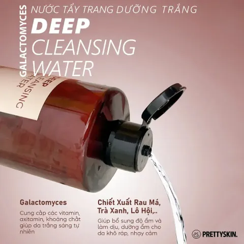 Nước Tẩy Trang Dưỡng Trắng Pretty Skin Galactomyces 500ml - Làm Sáng Da, Dịu Nhẹ, Phù Hợp Với Mọi Loại Da